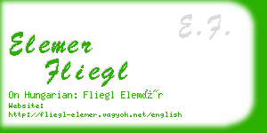 elemer fliegl business card